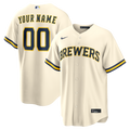 Milwaukee Brewers Nike Home Replica Custom Jersey - Cream